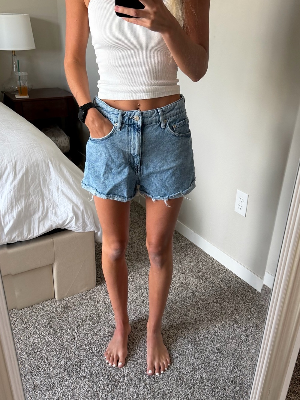 H&M Light Blue Denim Cutoff Shorts